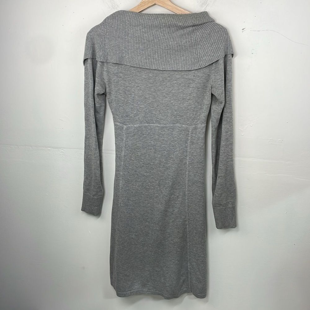 Athleta Sochi Cowl neck Wrap Dress lightweight Sweater long sleeves size XS Gray - Picture 5 of 12
